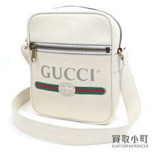 Gucci GG Leather Shoulder Bag White Logo Crossbody